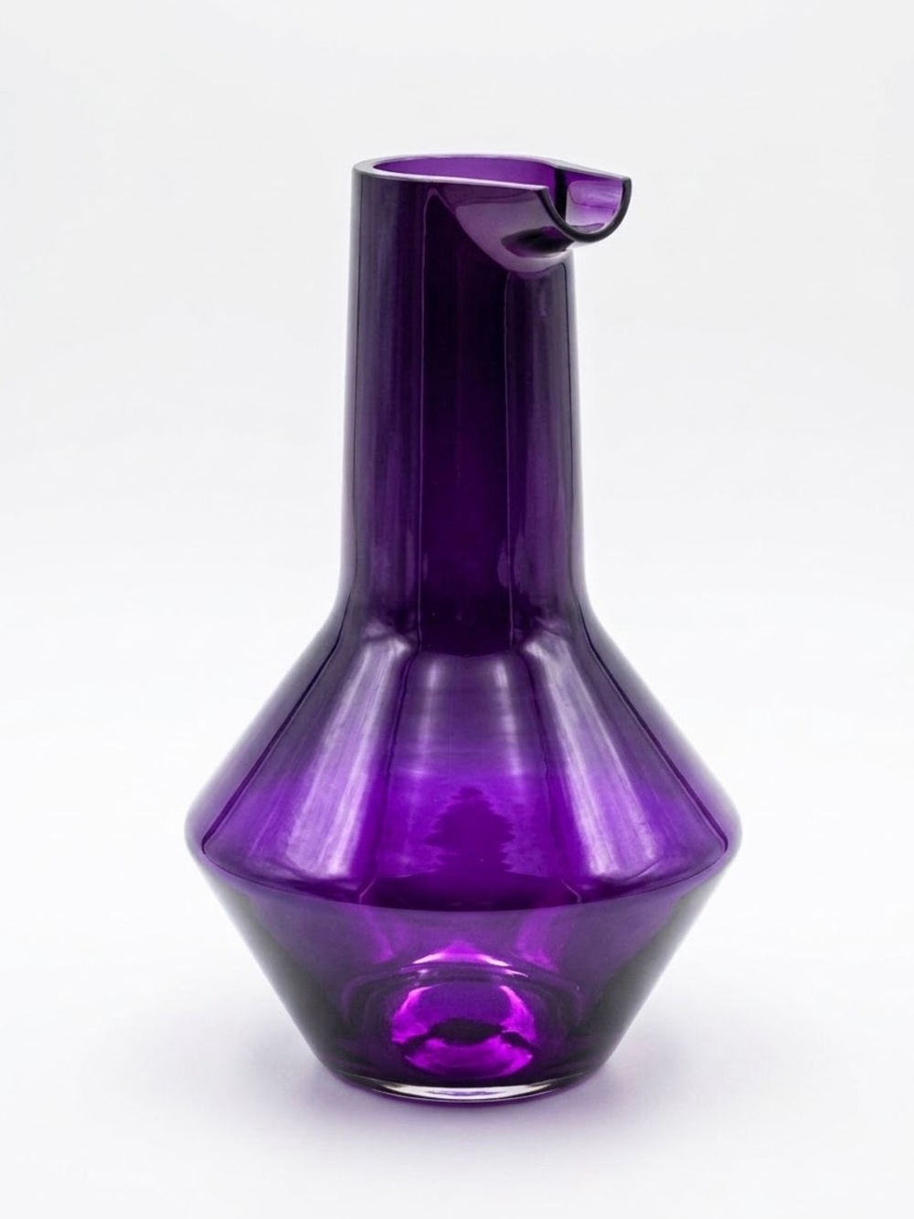NUDE Glass Beak Purple Crystal Decanter - Designer Carine Jannin NIB